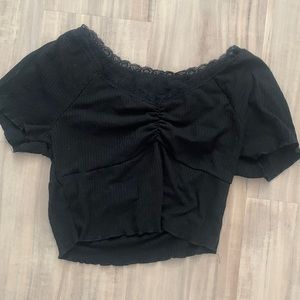 black baby tee, size: small, brand: shein, worn a few times